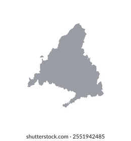 Grey map of Madrid isolated on white background. Vector illustration