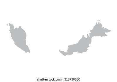 grey map of Malaysia