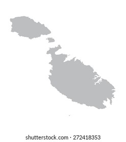grey map of Malta