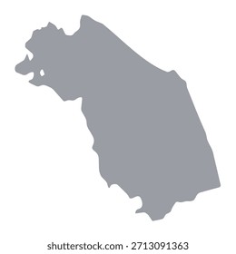  Grey map of Marche isolated on white background. Vector illustration