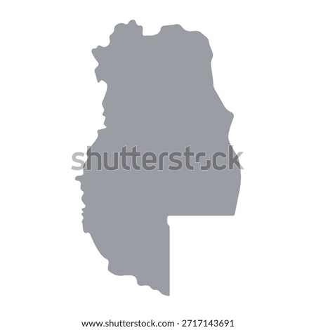 Grey map of Mendoza isolated on white background. Vector illustration