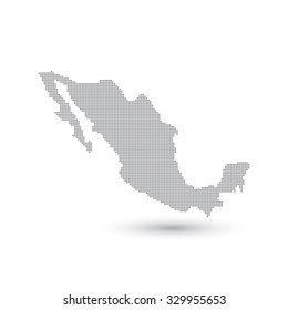 Grey Map Mexico In The Dot . Vector illustration.