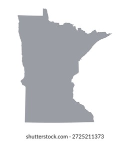 Grey map of Minnesota isolated on white background. Vector illustration