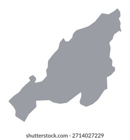  Graue Karte von Nagaland einzeln auf weißem Hintergrund. Vektorgrafik