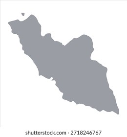 Graue Karte der Wirtschaftsregion Nakhchivan einzeln auf weißem Hintergrund. Vektorgrafik