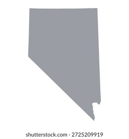 Graue Karte von Nevada einzeln auf weißem Hintergrund. Vektorgrafik