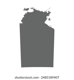 Grey map of Northern Territory. Vector illustration