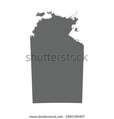 Grey map of Northern Territory. Vector illustration