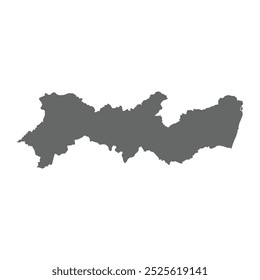 Mapa gris del estado de Pernambuco aislado sobre fondo blanco. Ilustración vectorial