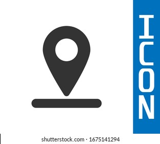 Grey Map pin icon isolated on white background. Navigation, pointer, location, map, gps, direction, place, compass, search concept.  Vector Illustration