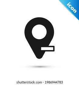 Grey Map pin icon isolated on white background. Navigation, pointer, location, map, gps, direction, place, compass, search concept.  Vector