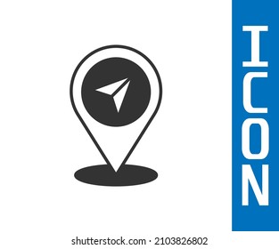 Grey Map pin icon isolated on white background. Navigation, pointer, location, map, gps, direction, search concept.  Vector