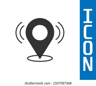 Grey Map pin icon isolated on white background. Navigation, pointer, location, map, gps, direction, search concept.  Vector