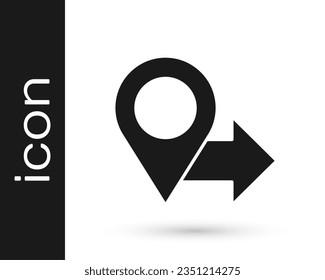 Grey Map pin icon isolated on white background. Navigation, pointer, location, map, gps, direction, place, compass, search concept.  Vector Illustration