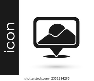 Grey Map pin icon isolated on white background. Navigation, pointer, location, map, gps, direction, place, compass, search concept.  Vector Illustration