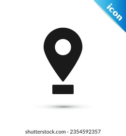 Grey Map pin icon isolated on white background. Navigation, pointer, location, map, gps, direction, place, compass, search concept.  Vector Illustration