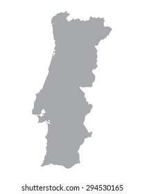 grey map of Portugal
