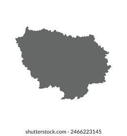 Mapa gris de la provincia de Isla de Francia. Ilustración vectorial