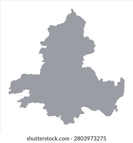 Grey map of Rostov Oblast isolated on white background. Vector illustration