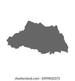 Grey map of Saitama prefecture isolated on white background. Vector illustration