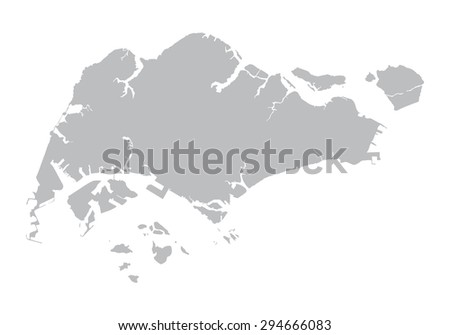 grey map of Singapore