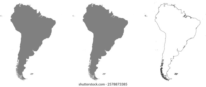 Grey Map of South America