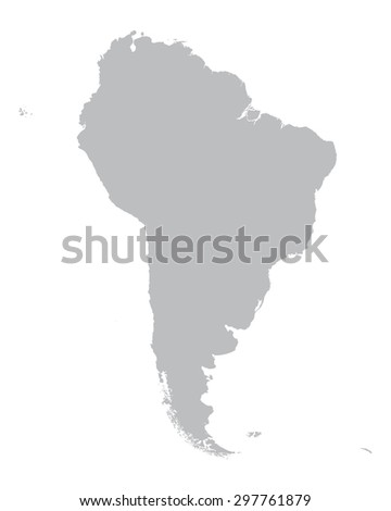 grey map of South America