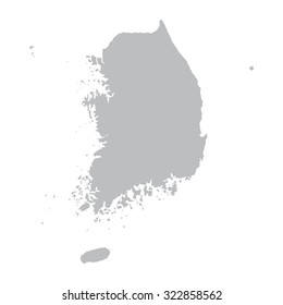 grey map of South Korea