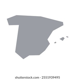 Grey map of Spain isolated on white background. Vector illustration