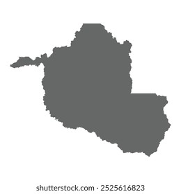 Grey map of the Rondônia state isolated on white background. Vector illustration