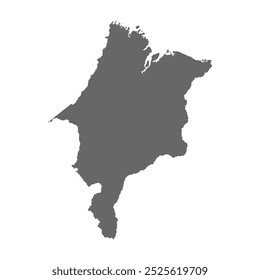 Graue Karte des Staates Maranhão einzeln auf weißem Hintergrund. Vektorgrafik