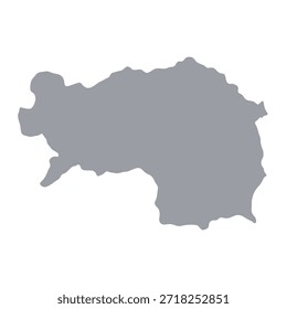 Grey map of Styria isolated on white background. Vector illustration