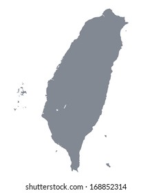grey map of Taiwan