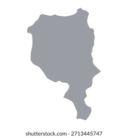 Graue Karte des Tessins einzeln auf weißem Hintergrund. Vektorgrafik