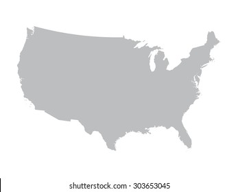 grey map of United States