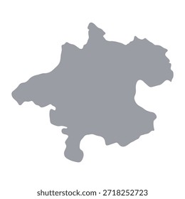 Mapa cinzento de Alta Áustria isolado no fundo branco. Ilustração vetorial