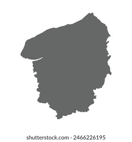 Grey map of Upper Normandy province. Vector illustration