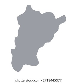 Graue Karte von Uri einzeln auf weißem Hintergrund. Vektorgrafik