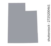 Grey map of Utah isolated on white background. Vector illustration