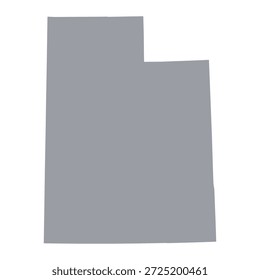 Grey map of Utah isolated on white background. Vector illustration