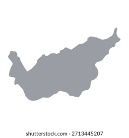Mapa gris de Valais aislado sobre fondo blanco. Ilustración vectorial