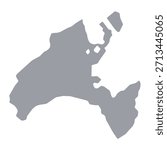 Grey map of Vaud isolated on white background. Vector illustration