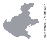  Grey map of Veneto isolated on white background. Vector illustration