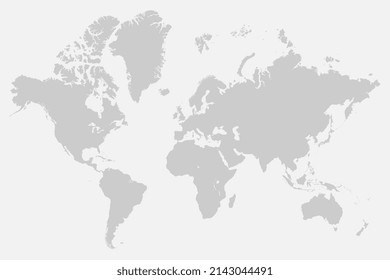 Grey map of the world. High detail world map