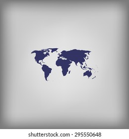 grey map of the world icon 