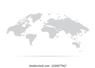 Grey map of world on white background. Vector illustration Eps 10.