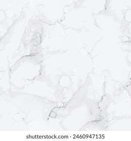 Grey Marble Floor Pattern. Vector Seamless Painting. Grey Alcohol Ink Background. Light Elegant Splash. White Water Color Repeat. White Tile Paint. Light Marble Background. Light Abstract Watercolor.