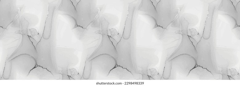 Grey Marble Pattern. Grey Alcohol Ink Repeat Slate. Light Rock Wall. Vector Seamless Template. Grey Vector Granite. White Marble Watercolor. White Water Color Background. Light Abstract Background.