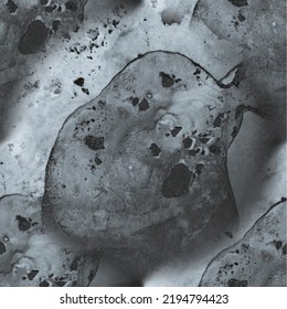 Patrón de mármol gris. Acuarela De Mármol Gris. Muro sucio de mármol con tinta de alcohol. Grunge vectorial fluido. Piedra de roca gris. Fondo Gris Seamless. Acuarela de color de agua metálica. Pintura abstracta de vectores.