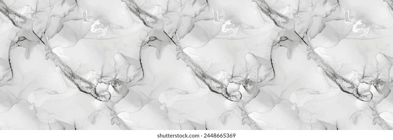 Grey Marble Pattern. Light Elegant Grunge. Light Seamless Background. Light Marble Watercolor. White Tile Slate. Vector Seamless Template. White Water Color Watercolor. Grey Alcohol Ink Repeat Floor.